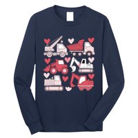 Valentines Day Construction Trucks Funny Boy Long Sleeve Shirt