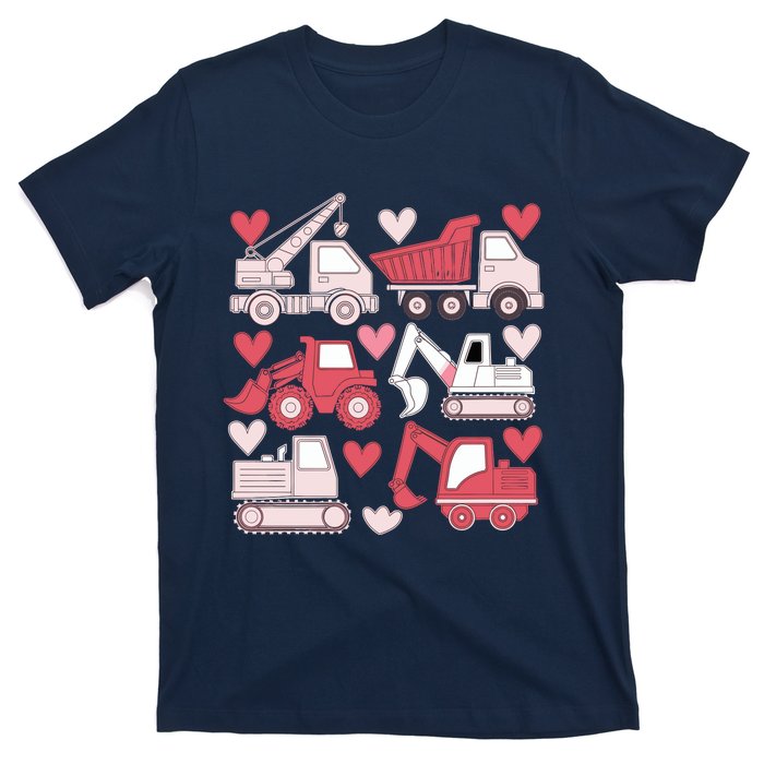 Valentines Day Construction Trucks Funny Boy T-Shirt