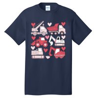 Valentines Day Construction Trucks Funny Boy Tall T-Shirt