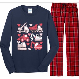 Valentines Day Construction Trucks Funny Boy Long Sleeve Pajama Set