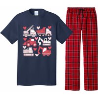 Valentines Day Construction Trucks Funny Boy Pajama Set