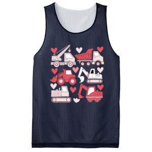 Valentines Day Construction Trucks Funny Boy Mesh Reversible Basketball Jersey Tank