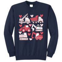 Valentines Day Construction Trucks Funny Boy Tall Sweatshirt