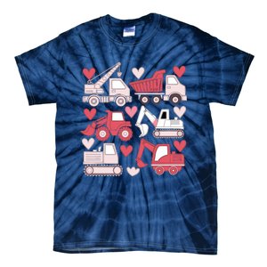 Valentines Day Construction Trucks Funny Boy Tie-Dye T-Shirt