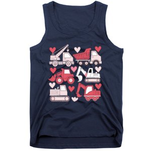 Valentines Day Construction Trucks Funny Boy Tank Top