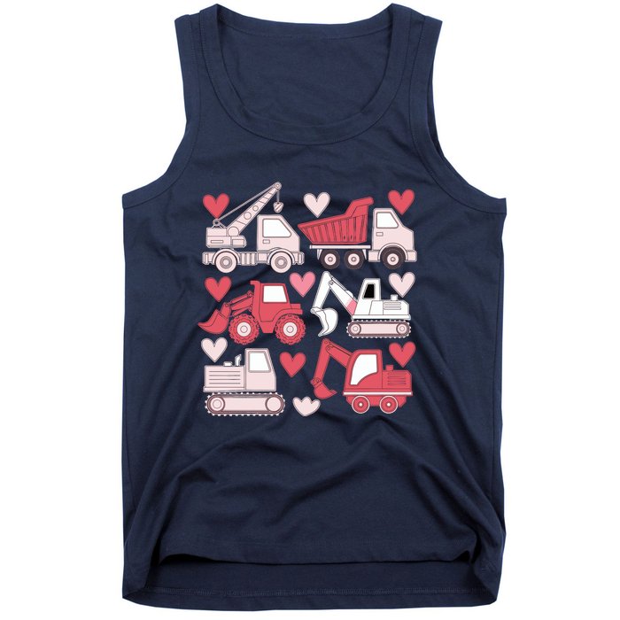 Valentines Day Construction Trucks Funny Boy Tank Top