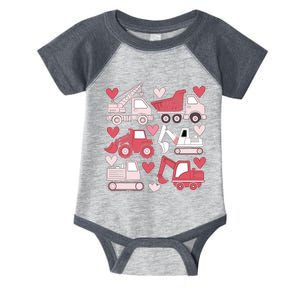 Valentines Day Construction Trucks Funny Boy Infant Baby Jersey Bodysuit