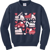 Valentines Day Construction Trucks Funny Boy Kids Sweatshirt