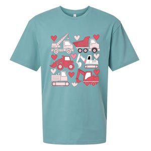 Valentines Day Construction Trucks Funny Boy Sueded Cloud Jersey T-Shirt