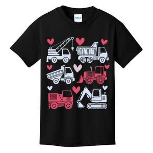 Valentines Day Construction Trucks Funny Boy Kids T-Shirt