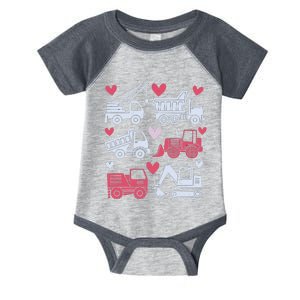 Valentines Day Construction Trucks Funny Boy Infant Baby Jersey Bodysuit