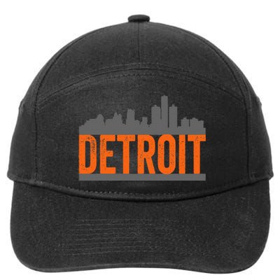 Vintage Detroit City Skyline 7-Panel Snapback Hat