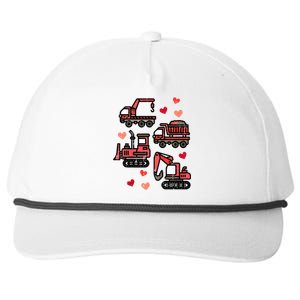 Valentines Day Construction Trucks Funny Snapback Five-Panel Rope Hat