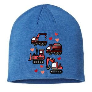 Valentines Day Construction Trucks Funny Sustainable Beanie