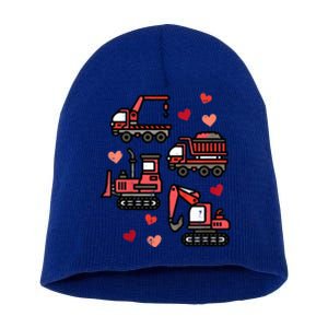 Valentines Day Construction Trucks Funny Short Acrylic Beanie