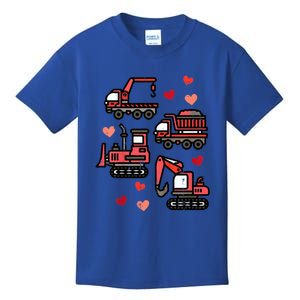 Valentines Day Construction Trucks Funny Kids T-Shirt