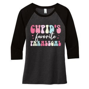 Valentines Day Cupids Favorite Paralegal Women's Tri-Blend 3/4-Sleeve Raglan Shirt