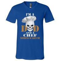 Vintage Dad Chef Retro Cook Bbq Distressed Gift Great Gift V-Neck T-Shirt