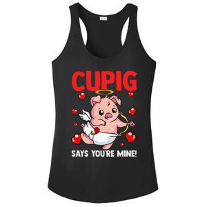 Valentines Day Cupig Says You're Mine Cupidon Funny Pig Love Ladies PosiCharge Competitor Racerback Tank