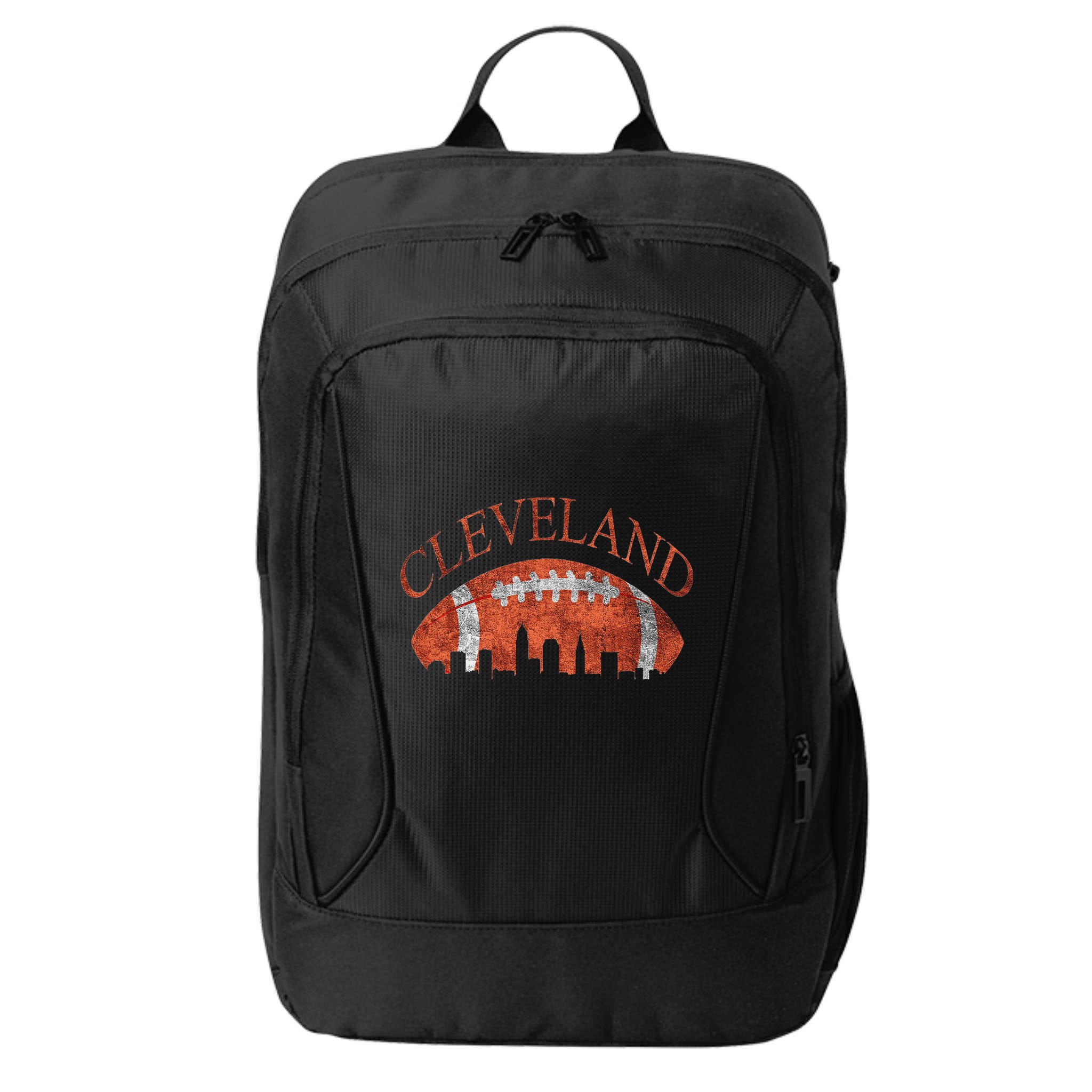 Vintage Downtown Cleveland Ohio Skyline Football Gift City Backpack