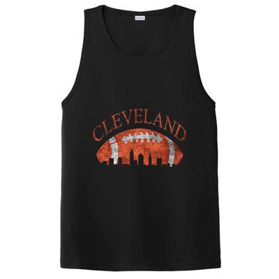 Vintage Downtown Cleveland Ohio Skyline Football Gift PosiCharge Competitor Tank