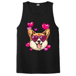 Valentines Day Corgi Heart Couples Love Day Corgi Dog Lover Gift PosiCharge Competitor Tank