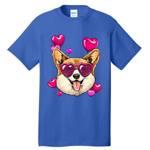 Valentines Day Corgi Heart Couples Love Day Corgi Dog Lover Gift Tall T-Shirt