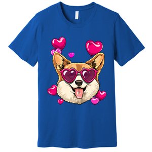 Valentines Day Corgi Heart Couples Love Day Corgi Dog Lover Gift Premium T-Shirt