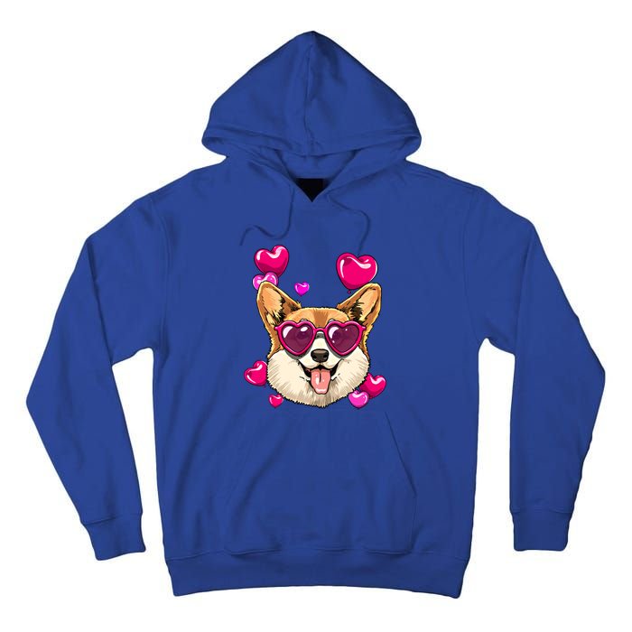 Valentines Day Corgi Heart Couples Love Day Corgi Dog Lover Gift Tall Hoodie