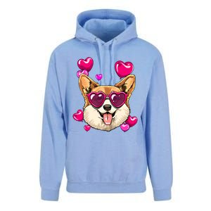 Valentines Day Corgi Heart Couples Love Day Corgi Dog Lover Gift Unisex Surf Hoodie