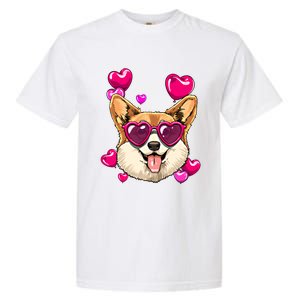 Valentines Day Corgi Heart Couples Love Day Corgi Dog Lover Gift Garment-Dyed Heavyweight T-Shirt