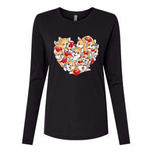 Valentines Day Corgi Heart Funny Corgis Dog Lovers Gift Womens Cotton Relaxed Long Sleeve T-Shirt