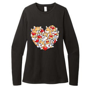 Valentines Day Corgi Heart Funny Corgis Dog Lovers Gift Womens CVC Long Sleeve Shirt