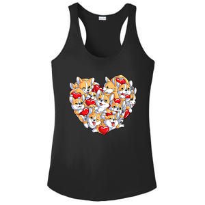 Valentines Day Corgi Heart Funny Corgis Dog Lovers Gift Ladies PosiCharge Competitor Racerback Tank