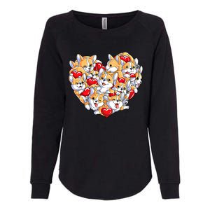 Valentines Day Corgi Heart Funny Corgis Dog Lovers Gift Womens California Wash Sweatshirt