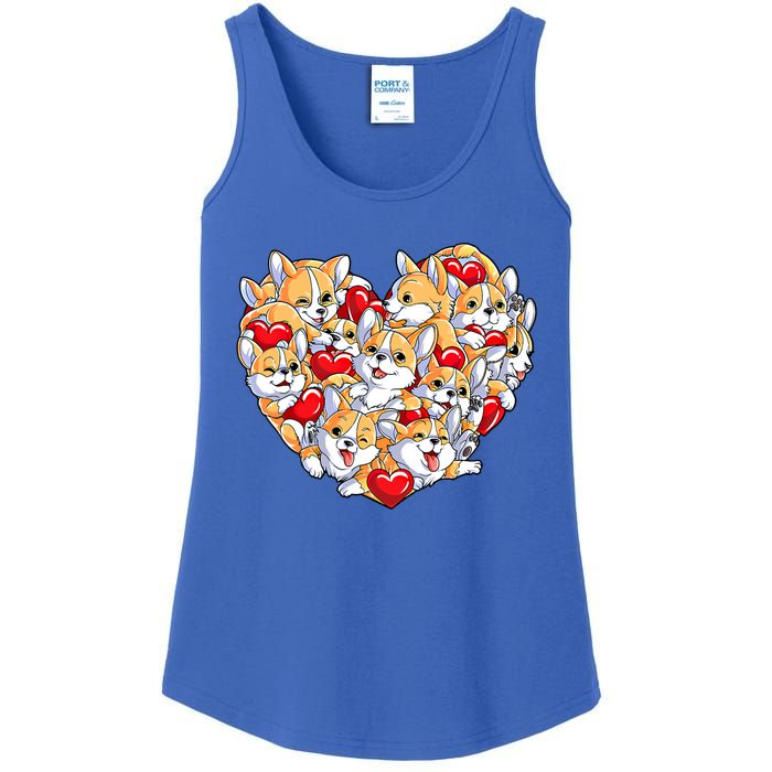 Valentines Day Corgi Heart Funny Corgis Dog Lovers Gift Ladies Essential Tank