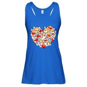 Valentines Day Corgi Heart Funny Corgis Dog Lovers Gift Ladies Essential Flowy Tank