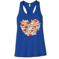 Valentines Day Corgi Heart Funny Corgis Dog Lovers Gift Women's Racerback Tank