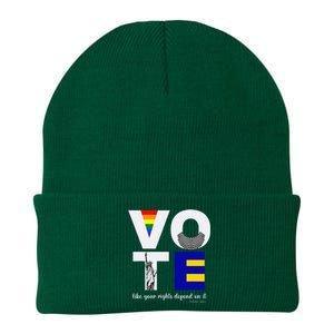 Vote Dissent Collar Statue of Liberty Pride Flag Equality Knit Cap Winter Beanie