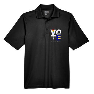 Vote Dissent Collar Statue of Liberty Pride Flag Equality Men's Origin Performance Pique Polo