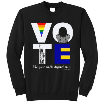 Vote Dissent Collar Statue of Liberty Pride Flag Equality Sweatshirt