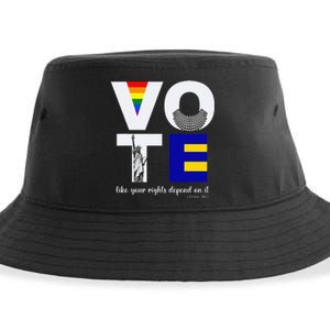 Vote Dissent Collar Statue of Liberty Pride Flag Equality Sustainable Bucket Hat