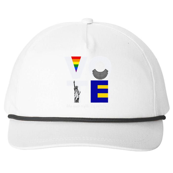 Vote Dissent Collar Statue of Liberty Pride Flag Equality Snapback Five-Panel Rope Hat