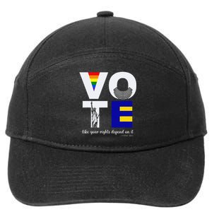 Vote Dissent Collar Statue of Liberty Pride Flag Equality 7-Panel Snapback Hat