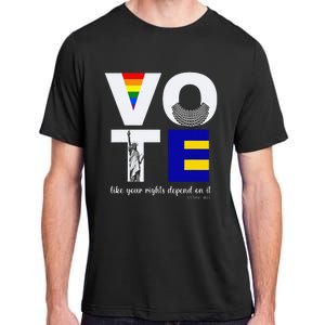 Vote Dissent Collar Statue of Liberty Pride Flag Equality Adult ChromaSoft Performance T-Shirt