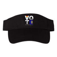 Vote Dissent Collar Statue of Liberty Pride Flag Equality Valucap Bio-Washed Visor