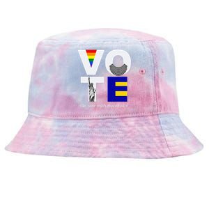 Vote Dissent Collar Statue of Liberty Pride Flag Equality Tie-Dyed Bucket Hat