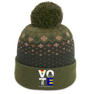 Vote Dissent Collar Statue of Liberty Pride Flag Equality The Baniff Cuffed Pom Beanie