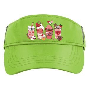 Valentines Day Coffee Cups Latte Iced Cream Cute Hearts Adult Drive Performance Visor