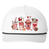 Valentines Day Coffee Cups Latte Iced Cream Cute Hearts Snapback Five-Panel Rope Hat